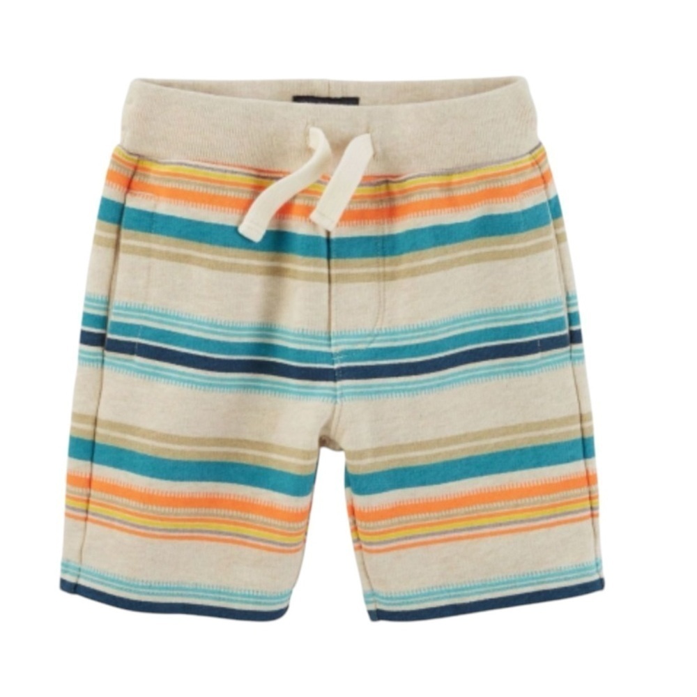 Oshkosh B’Gosh Multi Colored Striped French Terry Pull On Cotton Kids Shorts - Picture 3 of 12